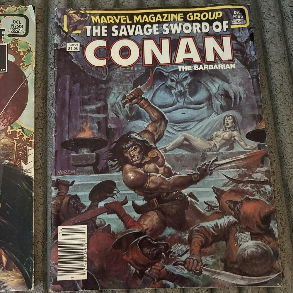 Savage Sword Of Conan Marvel Comics Lot 2 #93 #95 1983 Bronze Age Magazine B&W